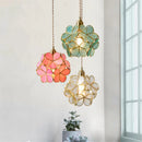 GobekUsa Glass Petal Pendant Light: Handmade Modern Flower Stained Lamp for Bedroom & Living Room