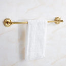 GobekUsa Brass Gold Bathroom Hardware Set: Towel Rack, Paper Holder, Toilet Brush, Hooks, Towel Ring