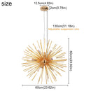 GobekUsa Aluminum Dandelion Pendant Light: Modern Sputnik Hedgehog LED Chandelier for Living & Dining Room