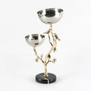 GobekUsa Golden Bird Metal Snack Bowl with Branches and Birds Fruit Platter