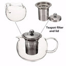 GobekUsa Glass Teapot with Stainless Steel Infuser, Clear Borosilicate, Heat Resistant, Flower Tea Pot