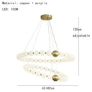GobekUsa Acrylic LED Chandelier: Modern Living Room Pendant Lamp