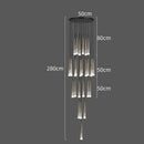 GobekUsa LED Nordic Staircase Chandelier Golden Black Indoor Lighting