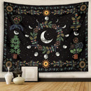 GobekUsa Celestial Moon Phase Floral Tapestry Wall Hanging