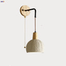 GobekUsa Cement Shade Wall Sconce Pull Chain Switch LED Light Fixture for Home Decor