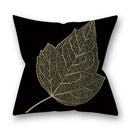 45x45cm Golden Leaves Pillow Cases by GobekUsa - Nordic Ins Black Sofa Decor