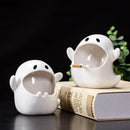 GobekUsa Ghost Genie Halloween Dolls Porcelain Ashtray Cigar Ceramic Desk Decorations
