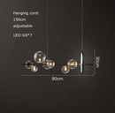 GobekUsa Black Postmodern Bubble Glass Chandelier with Multi Clear Balls