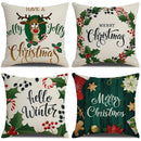 GobekUsa Christmas Deer Linen Cushion Cover - Home Decor Sofa Pillowcase
