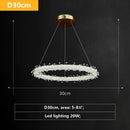 GobekUsa Luxe Crystal Pendant Light - Dimmable LED Art Deco Circle Lamp