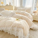 GobekUsa Lace Ruffles Princess Style 100% Cotton Bedding Set