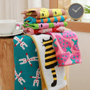 GobekUsa Kids Cartoon Face Towels - Set of 3 | Cats Print | 100% Cotton | 25*50cm