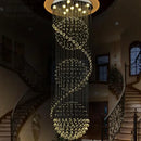 GobekUsa Crystal LED Chandelier: Modern Spiral Fixture for Dining, Living Room, Bedroom, Staircase