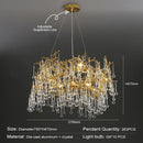 GobekUsa Golden Crystal Chandelier - Modern Luxury Long Light for Kitchen, Dining, Living, Bedroom