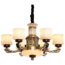 GobekUsa All Copper Marble Jade Chandelier: Luxury Living Room Hall Bedroom Lighting