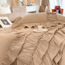 GobekUsa Cake Layers Cotton Duvet Set: Ruffles, Bedspread, Sheet, Pillowcases