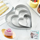 GobekUsa Heart-Shaped Stainless Steel Mousse Mold Set - Baking Tool for Cakes & Desserts