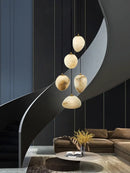 GobekUsa Geometry Marble LED Chandelier for Living Room Kitchen Island