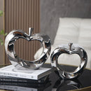 GobekUsa Golden Apple Sculpture: Ceramic Cut-out Artificial Fruit for Fortunate Home Decor