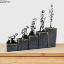 GobekUsa Ape Man Evolution Sculpture Resin Artwork Decor Ornaments Model Statue