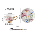 GobekUsa Lily Flower Tea Set with Spoon - High-end Porcelain Cup Saucer Mug