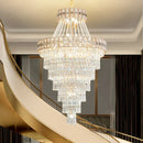 GobekUsa Duplex Villa Crystal Chandelier: Modern Luxury Staircase Lamp for Elegant Living Rooms