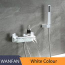 GobekUsa Gold Brass Wall Mounted Bathtub Faucet with Hand Held Shower Kit