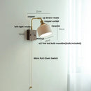 GobekUsa Ceramic LED Wall Light Fixture White Copper Walnut Ash Bedside Lamp