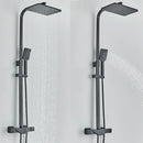 GobekUsa Black Thermostatic Shower Faucet Rain Head System for Wall Mount Installation