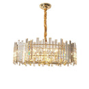 GobekUsa Crystal Round Chandelier Gold LED Modern Lustres for Living Room