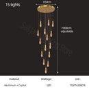 GobekUsa Gold Crystal Chandelier for Modern Living, Dining & Stair Lighting