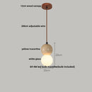 GobekUsa Japanese Style LED Pendant Lights Wood Canopy Cement Lampshade