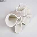 GobekUsa Bud Shape Ceramic Vase Floral Arrangement Desk Decor Modern Artificial Flowers