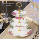 GobekUsa Bone China Fruit Plates Set Cake Stand Buffet Snack Dishes Elegant Tableware Decor