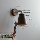 GobekUsa Clear Glass LED Wall Light Fixture Walnut Wood Pull Chain Switch Nordic Modern Wall Lamp