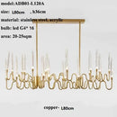 GobekUsa Crystal Branch Chandelier: Nordic LED Pendant Light for Home Décor & Wedding Lighting