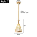 Japanese Bamboo Woven Pendant Light in Natural Finish