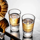 GobekUsa Glass Spirit Set - Graduated Line Brandy Cups, Transparent Liquor Drinking Glasses