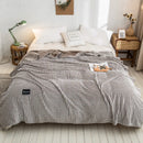 GobekUsa Gray Plaid Coral Fleece Bed Blanket - Single/Queen/King Size Cozy Flannel Bedspread