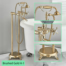 GobekUsa Brass Freestanding Bathtub Filler with Handshower, Dual Handles & Shower Set