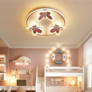 GobekUsa Butterfly Pink Ceiling Light for Kids Room & Study, Creative Decorative Lamp