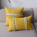 GobekUsa Houndstooth Cushion Cover 30x50cm Black and White Bow Waist Pillow Case