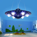 GobekUsa Alien UFO Design LED Pendant Light for Children's Room, Creative Iron Art Chandelier