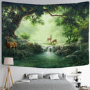 GobekUsa Elk Tapestry Wall Hanging Mystical Starry Sky Home Decor