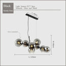 GobekUsa Black Gold Molecule Glass Ball Chandelier Modern Loft Lamp Living Room Kitchen Island Light