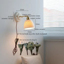 GobekUsa Ceramic Wall Sconce Light Copper Arm Nordic Minimalism Bedroom Bathroom Mirror