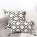 GobekUsa Bohemian Chenille Pillowcase Geometric Pattern Tufted Tassel Sofa Cushions