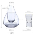 GobekUsa Japanese Style Glass Wine Bottle & Cup Set with Wine Warmer