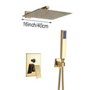 GobekUsa Golden Rainfall Shower Faucet Set with Single Handle Brass Bath Mixers