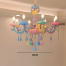GobekUsa Kids Room LED Macaron Ceiling Chandelier for Boys Girls Bedroom Decor